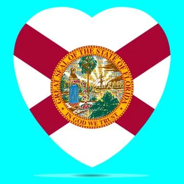 Florida Flag In Heart Shape Vector illustration Eps 10 Stock Illustration