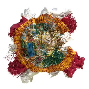 Florida flag liquid Stock Illustration