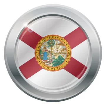Florida Flag Silver Icon Stock Illustration