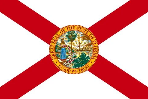 Florida - flag of state of USA 스톡 일러스트