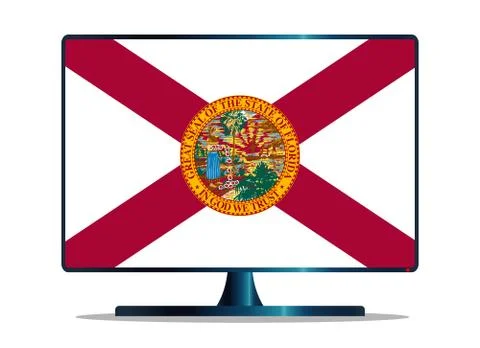 Florida Flag TV Stock Illustration