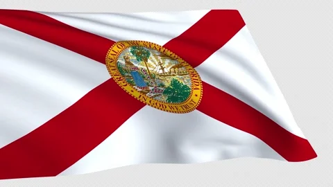 Florida flag waving on a transparent background. Stock Footage 321815326