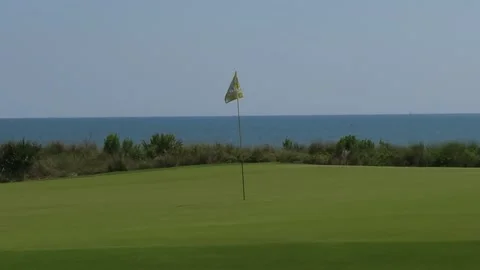 Florida Golf Course on a Beach Stock Footage 310210759
