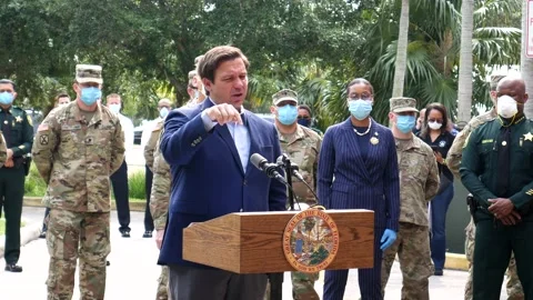 Florida Governor Ron DeSantis press conference Stock Footage 168481423