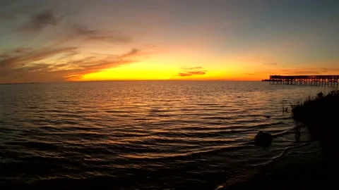 Florida Gulf  sunset Video stock 153503834