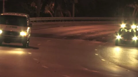 Florida Highway at Night ( HD ) Stock Footage 5295813