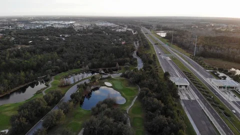 Florida Highway at sunset Stock Footage 125711357