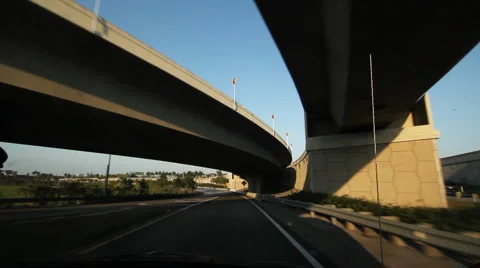 Florida highway. Under an interchange. Stock Footage