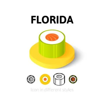 Florida icon in different style Stock Illustration