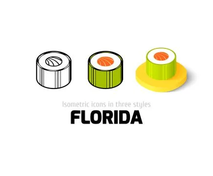 Florida icon in different style Stock Illustration