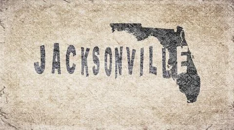 Florida Jacksonville Typography Map Stock Illustration