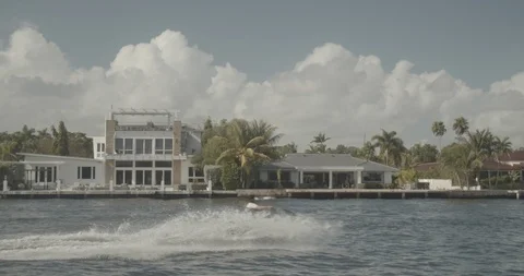 Florida jet ski in slow motion Stock Footage 122084550