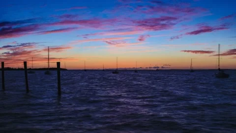 Florida Key Largo Sunset during blue hour Stock Footage 243606232