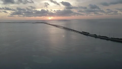 FLORIDA KEYS SUNSET BRIDGE 2 Stock Footage 197447529
