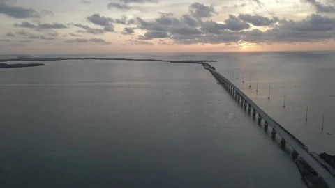 FLORIDA KEYS SUNSET BRIDGE 3 Stock Footage 197447528