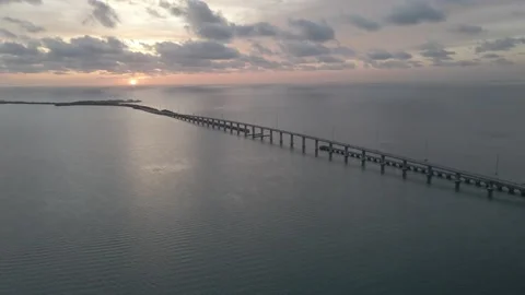 FLORIDA KEYS SUNSET BRIDGE Stock Footage 197447527
