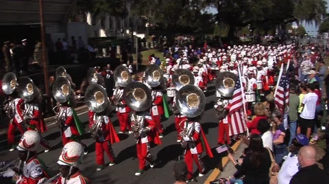 Florida A &amp; M -1 Marching Band, MWS-slow zoom in to MCU Stock Footage 44688110
