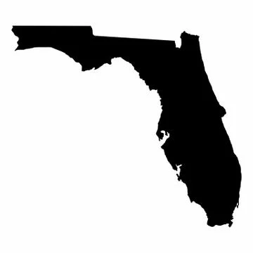 Florida map dark silhouette Stock Illustration