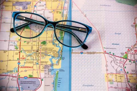 Florida Map with Eyeglasses Foto stock