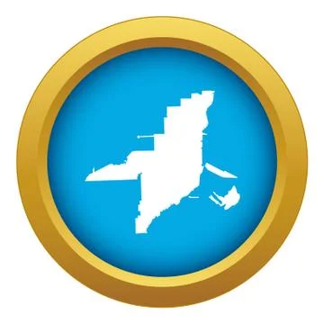 Florida map icon blue vector isolated Illustrazione stock