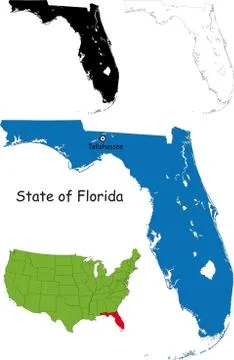 Florida map Stock Illustration