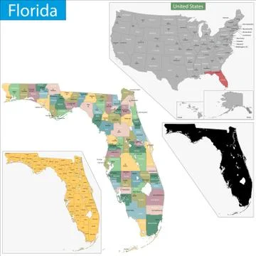 Florida map Stock Illustration