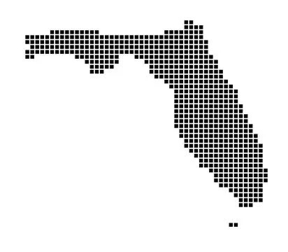 Florida map. Map of Florida in dotted style. Borders of the us state filled.. Foto stock