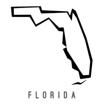 Florida map outline - US state shape sharp polygonal geometric style vector. Stock Illustration