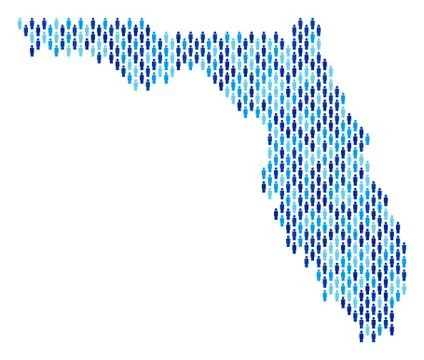 Florida Map Population People Illustrazione stock
