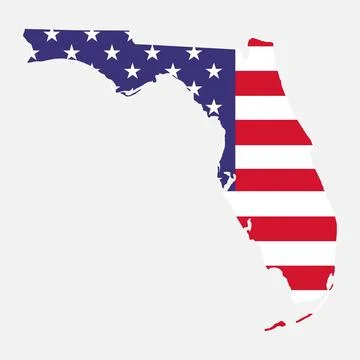 Florida map shape, united states of america. Flat concept icon symbol vector Illustrazione stock