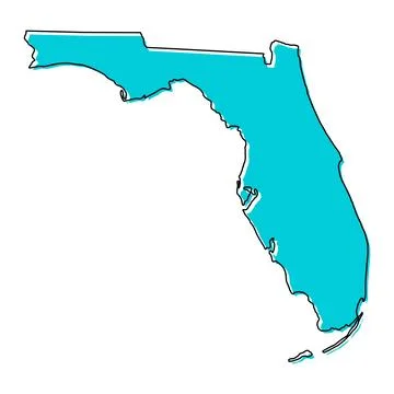 Florida map shape, united states of america. Flat concept icon symbol vector Illustrazione stock