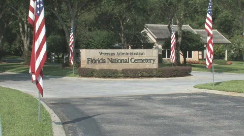 Florida National Cemetery Clip 1 Stock Footage 475053