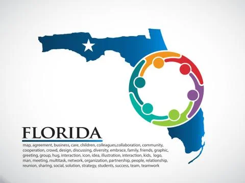 Florida Organization Community People. Vector Illustration Stock Illustration