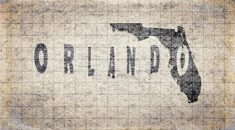 Florida Orlando Typography Map Stock Illustration