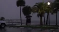 Florida Rain Storm Under Umbrella HD Footage