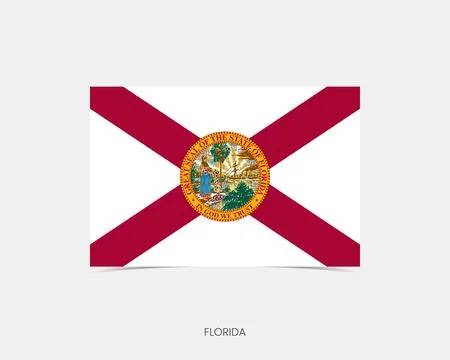 Florida Rectangle flag icon with shadow. Illustrazione stock