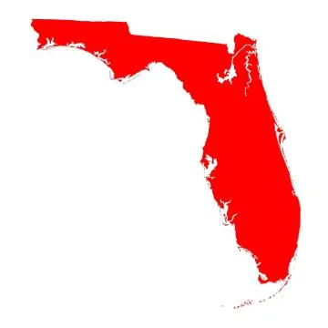 Florida red vector map silhouette isolated on white background Stock Illustration