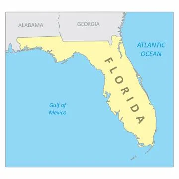 Florida region map Stock Illustration