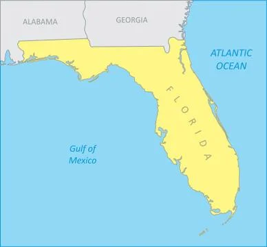 Florida region map Stock Illustration