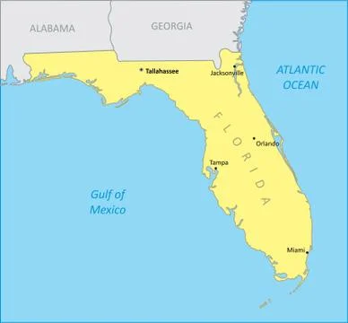 Florida region map Stock Illustration