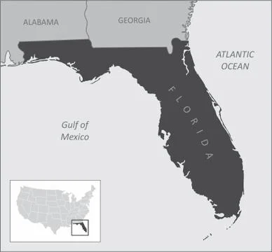 Florida region map Stock Illustration