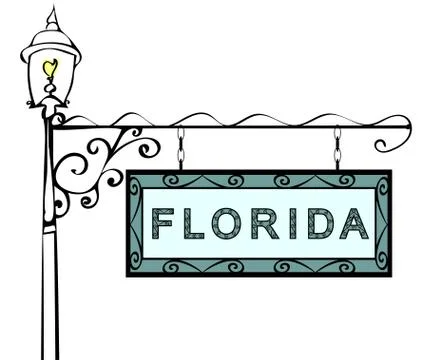 Florida retro pointer lamppost Illustrazione stock