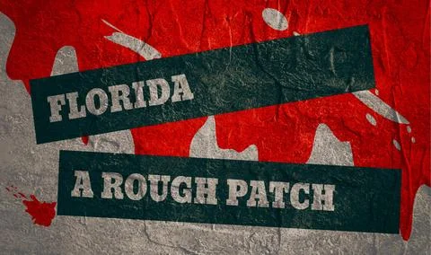 Florida a rough patch text Florida a rough patch text. Concrete textured b... Stock Photos