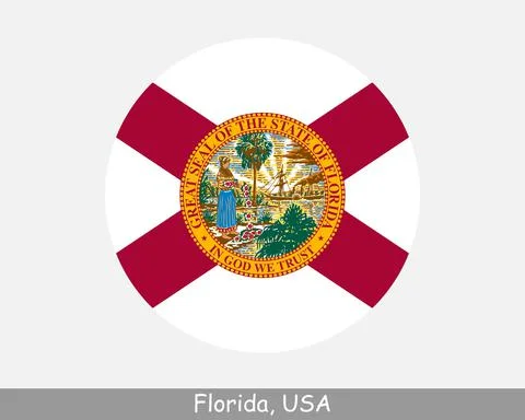 Florida Round Flag Stock Illustration