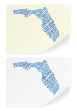 Florida scribble map Stock Illustration
