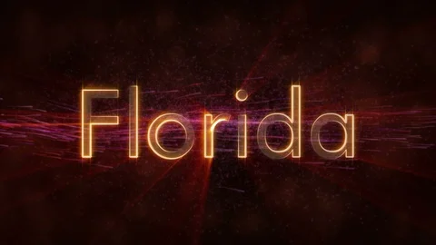Florida - Shiny looping state name text animation Stock Footage 99574638