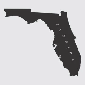 Florida silhouette map Stock Illustration