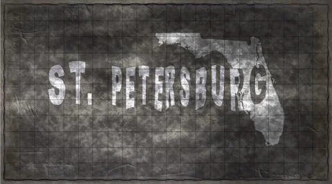 Florida St Petersburg Typography Map Stock Illustration