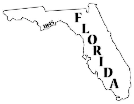Florida State and Date Stock Illustration
