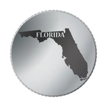 Florida State Coin Stock Illustration